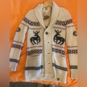 TNA Beige Cardigan with Deer Pattern